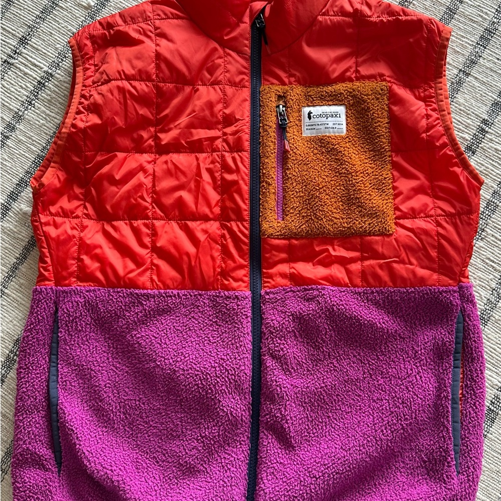 Cotopaxi Red and Purple Quilted Vest